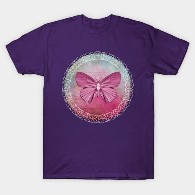 Butterfly Vintage Pink T-Shirt by Bootyfreeze